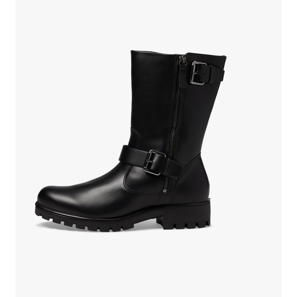 Ecco Modtray Moto Boots 5.5 36 Black NWOT Leather Ankle Booties Biker Grunge 90s - Picture 2 of 10